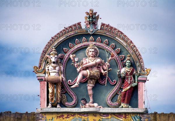 Stucco work in Thillai Nataraja temple in Chidambaram, Tamil Nadu, South India, India, Asia