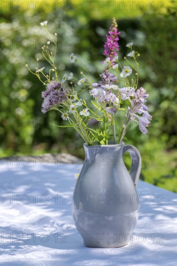 Bouquet on garden table