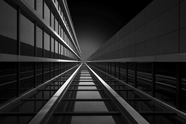 Facade of a modern office building as fine art
