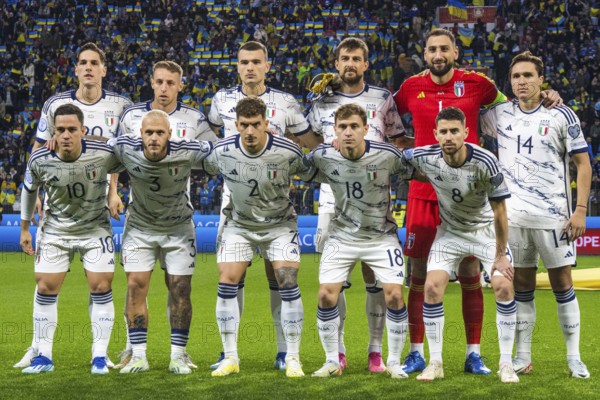 Italy in front of the match at the team photo, football match
