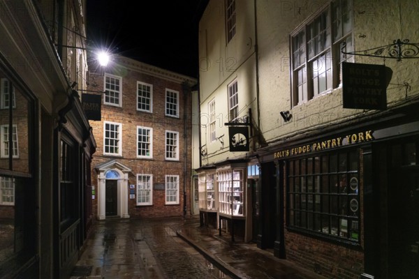 YORK, NORTH YORKSHIRE/UK - FEBRUARY 19 : View of buildings and architecture in the Shambles area of York, North Yorkshire on February 19, 2020
