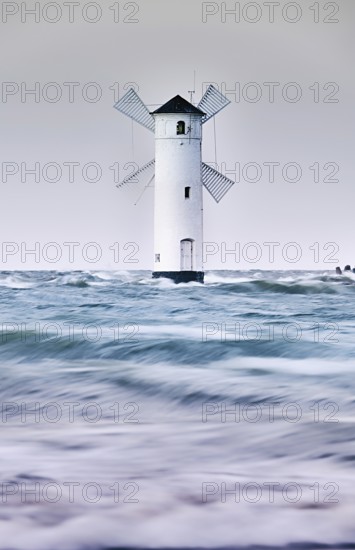 Flood in swinoujscie mills lighthouse