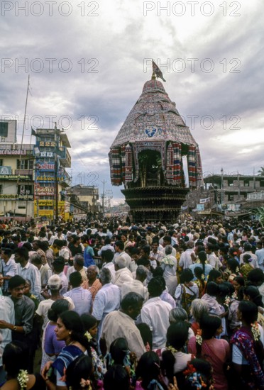 Chariot festival during Arudra Dharsan in Chidambaram, Tamil Nadu, South India, India, Asia