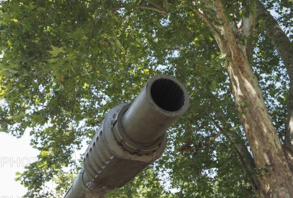 Gun on tank used by the army