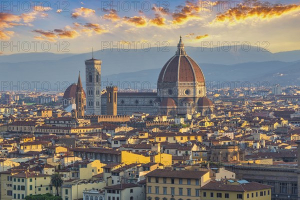 Florence Italy, sunrise city skyline at Florence Duomo Santa Maria del Fiore Cathedral, Tuscany Italy