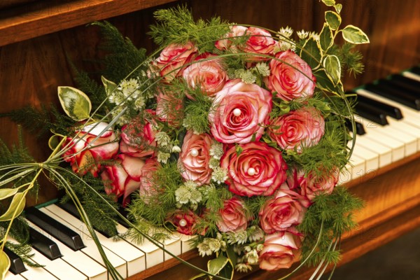Wedding Bouquet Bleeding Red Roses