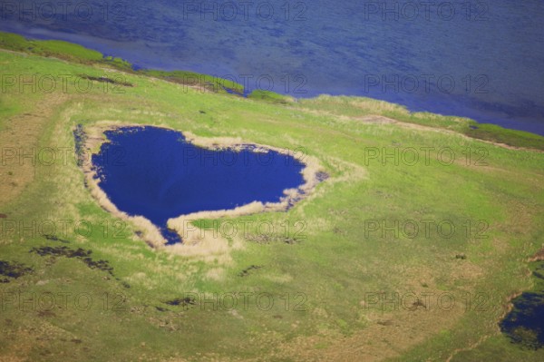 East coast, heart-shaped pond, Hiddensee Island, Baltic Sea, Mecklenburg-Western Pomerania, heart-shaped, Germany, Europe