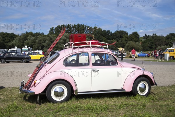 Celle, Germany, August 7, 2016: A pink Volkswagen Kaefer at the annual Kaefer Meeting, Europe