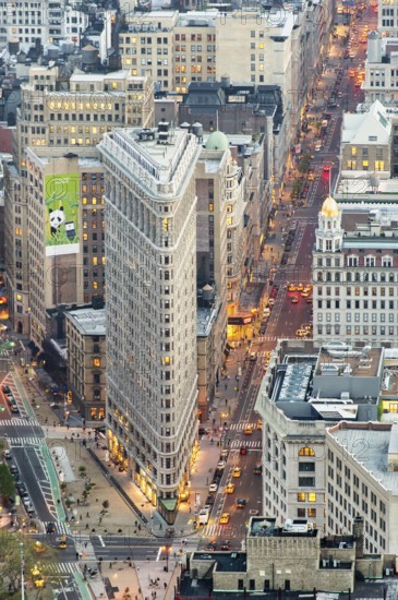 New York. Manhattan. Aerial view at dusk