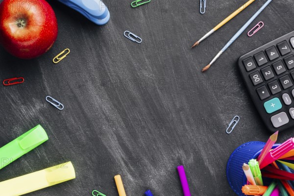 School supplies blackboard