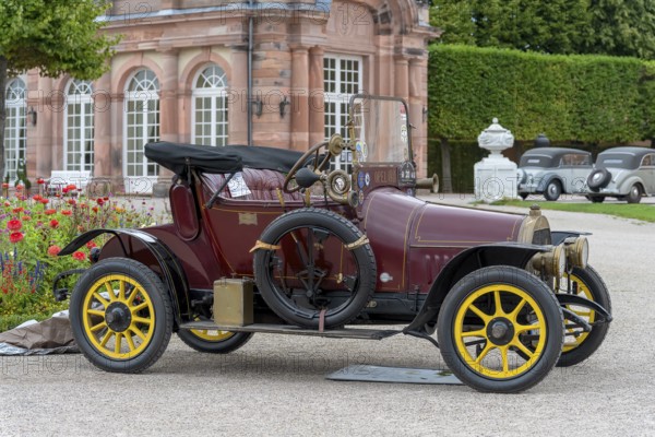 Vintage Opel Torpedo, Germany 1911, 4-cylinder, 4-speed, 1. 100 kg, 50 km h, Classic Gala, International Concours dElegance, Schwetzingen, Germany, Europe