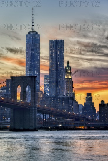 New York. Manhattan. Panorama at sunset