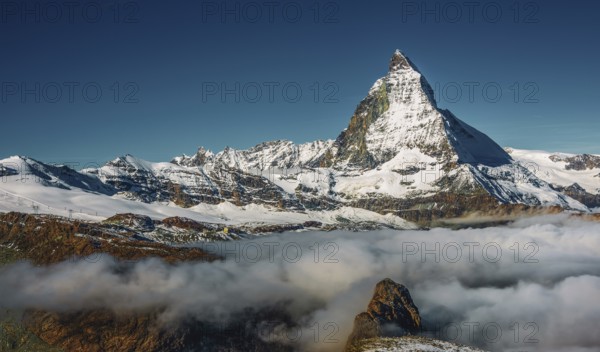 View of the Matterhorn above the clouds
