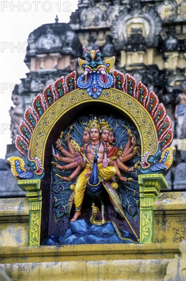 Stucco work in Thillai Nataraja temple in Chidambaram, Tamil Nadu, South India, India, Asia