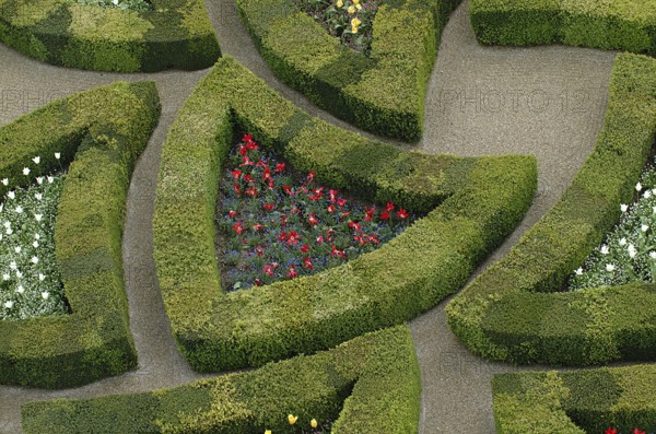GARDEN OF VILLANDRY CASTLE, CASTLE IN THE LOIRE VALLEY, France, Europe