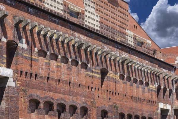 Detail of the masonry of the Congress Hall in the inner courtyard, unfinished National Socialist monumental building on the Nazi Party Rally Grounds, Nuremberg, Middle Franconia, Bavaria, Germany, Europe