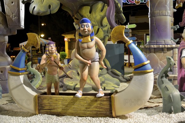 Falla, papier-mâché figures, at the Falles or Fallas spring festival, Dénia, Province of Alicante, Spain, Europe