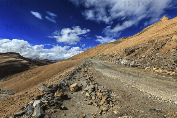 Dirt road in Himalayas. Ladakh, Jammu and Kashmir, India, Asia
