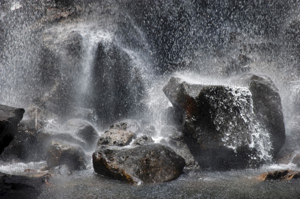 Waterfall, water, stones, flowing, fresh, freshness, climate, clean, pure, clear, environment, nature, background, texture