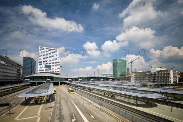 UTRECHT, NETHERLANDS, MAY 25, 2018: Utrecht bus and railway station Utrecht Centraal. Utrecht, Netherlands. The station is the largest and busiest in the Netherlands
