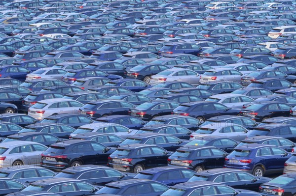 Large number of cars on assembly point, Brand Audi, Germany, Europe