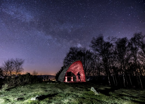 Milky way in the hermitage of Agiña, Navarra