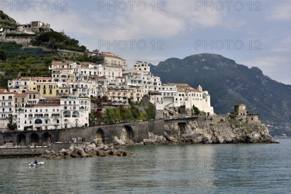View of Amalfi, Amalfi Coast, Costiera Amalfitana, Province of Salerno, Campania, Italy, Europe