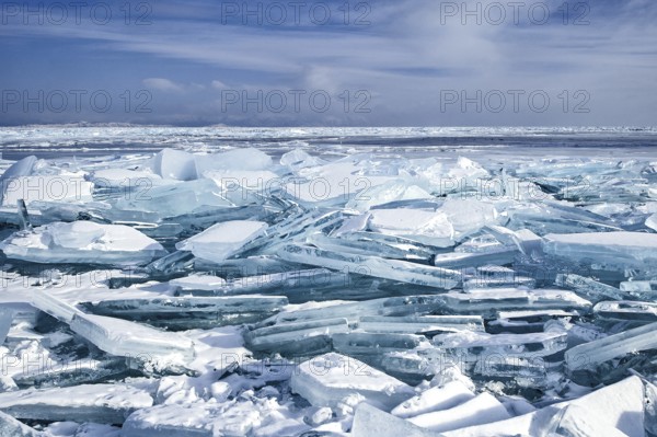 Ice chaos, Lake Baikal, Olkhon Island, Pribaikalsky National Park, Irkutsk Province, Siberia, Russia, Europe