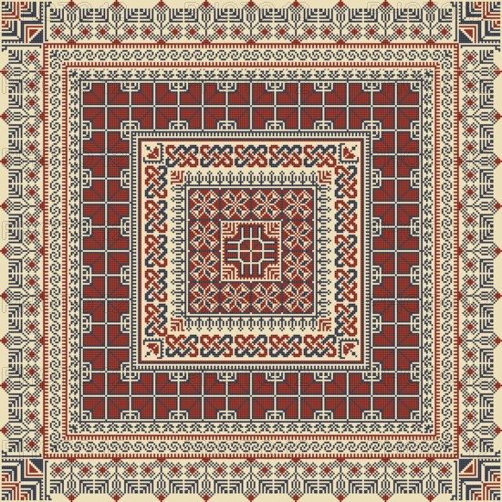 Embroidery Tatreez pattern, Palestinian fashion vector ornament