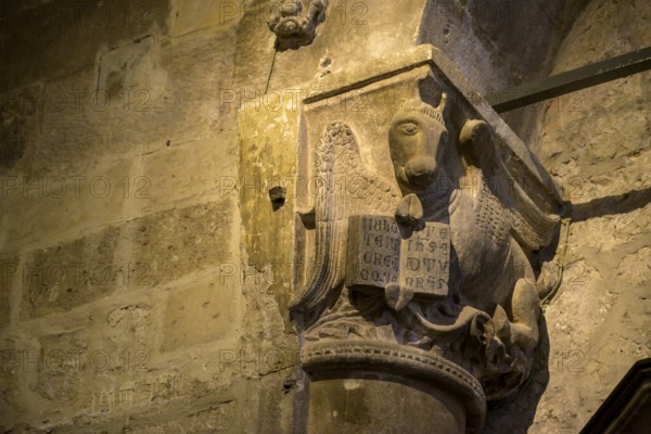 Capital in the Cathedral of St Mark, Korcula, Dubrovnik-Neretva County, Croatia, Europe
