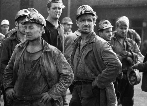 The spontaneous strike, here on 10.9.1969 by the miners of the Minister Stein colliery, was one of the starting points of the strike movement of what later became known as the September strikes in the coalfield, Germany, Europe