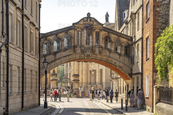 The Hertford Bridge or Bridge of Sighs in Oxford, Oxfordshire, England, Great Britain