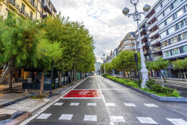 Avenue without people in Donostia San Sebastian, Gipuzkoa. Basque Country