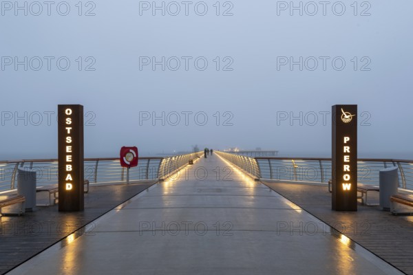 Prerow pier with island harbour, opened in 2024, 720 metres long, Prerow, Mecklenburg-Vorpommern, Germany, Europe