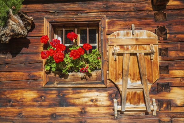 Traditional farmhouse at the Eng mountain pasture. Nature conservancy area Grosser Ahornboden