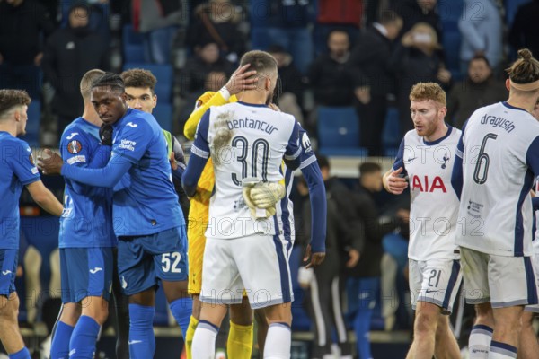 Football UEFA Europa League, 2024/25 season, matchday 7: TSG Hoffenheim v Tottenham Hotspur. Picture: Joy and relief at Tottenham after the 3:2 victory