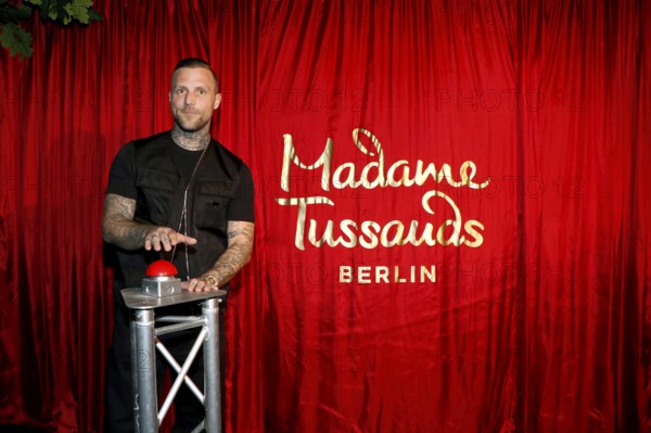 Rapper Kontra K (Maximilian Diehn, KO?TRA K) at the inauguration of the new Berlin Vibes themed area and his wax figure at Madame Tussaud's Berlin on 3 April 2025