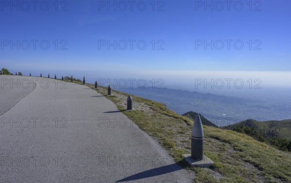 Boundary by shell casings at the war memorial Sacrario Militare del Monte Grappa, Borso del Grappa, Province of Treviso, Italy, Europe