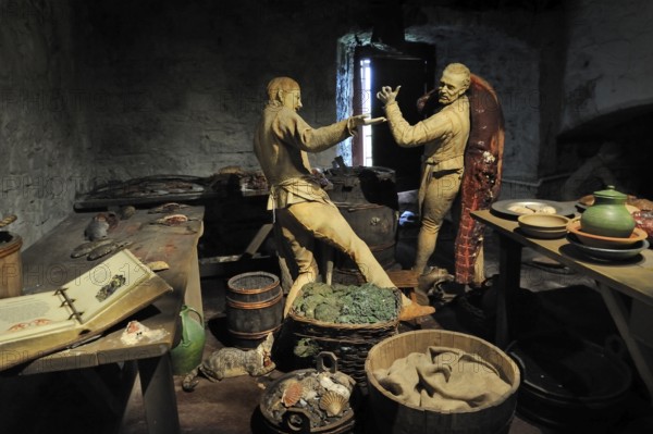The Great Kitchens dramatically bring to life how sumptuous banquets were prepared in the time of James IV at Stirling Castle, Scotland, UK