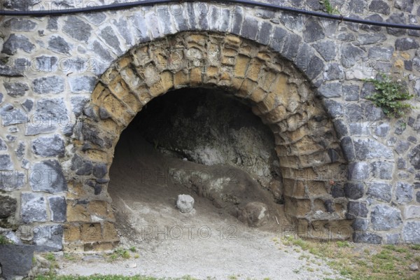Entrance gate from the harbour to the ruined city of Herculaneum, Campania, Italy, Europe
