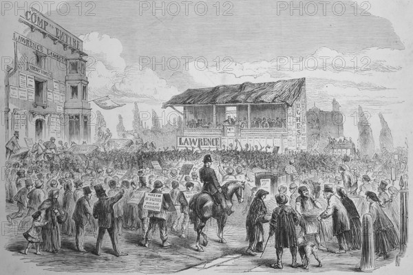 Election campaign at the general election in London around 1869, England, Historic, digitally restored reproduction of a 19th century original, exact original date unknown
