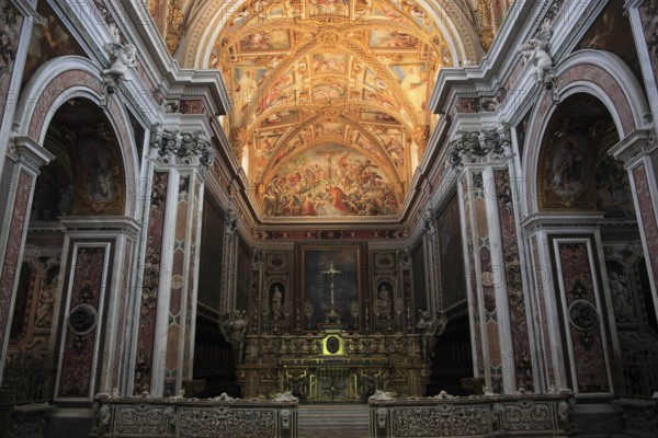 Ceiling of the church in the Certosa di San Martino on Vomero above Naples, Campania, Italy, Europe