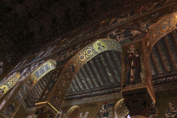 City of Palermo, Palazzo Reale, Royal Palace, also called Palazzo dei Normanni or Norman Palace, in the Cappella Palatina, UNESCO World Heritage Site, Sicily, Italy, Europe