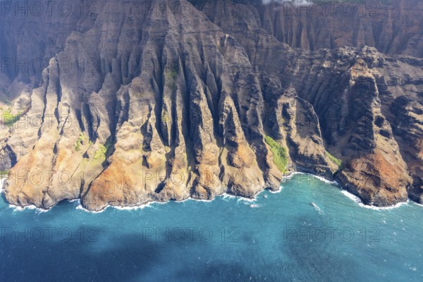 Aerial view Napali Coast, Kauai, Hawaii, USA, North America