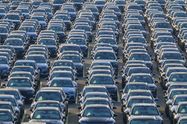 Large number of cars on assembly point, Brand Audi, Germany, Europe