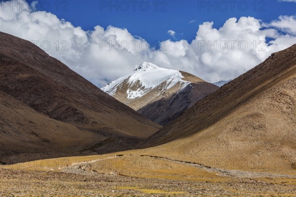 Himalayan landscape at Namshang La pass in Himalayas. Ladakh, India, Asia