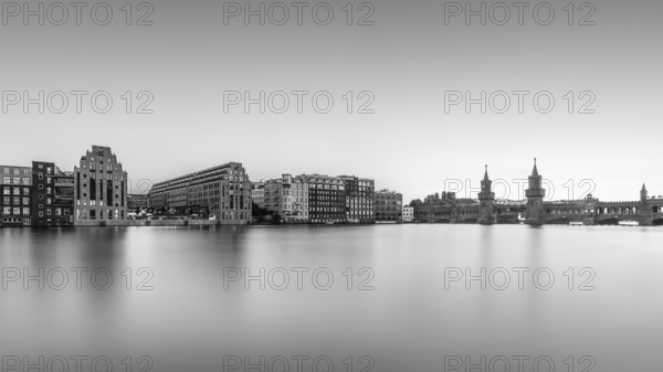 The Oberbaum Bridge connecting the Berlin districts of Kreuzberg and Friedrichshain with the Universal Building, Berlin, Germany, Europe