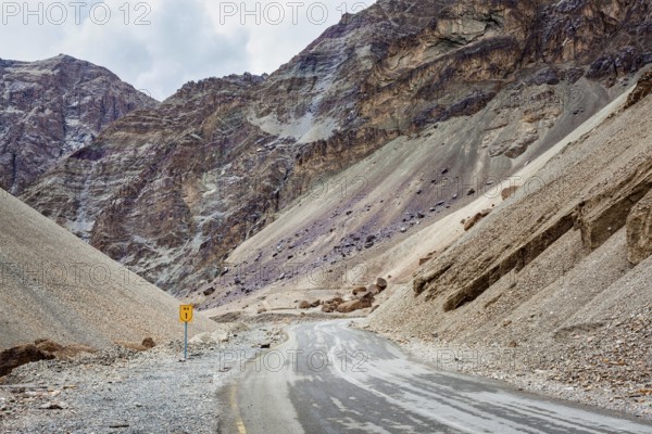 Srinagar Leh national highway NH-1 road in Himalayas. Ladakh, India, Asia