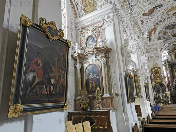 Interior of the collegiate church of Speinshart Monastery, abbey of the Premonstratensian Order, Neustadt an der Waldnaab district, Upper Palatinate, Bavaria, Germany, Europe