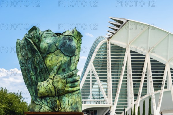 Architecture and buildings over City of Arts and Sciences in Valencia, Spain, Europe